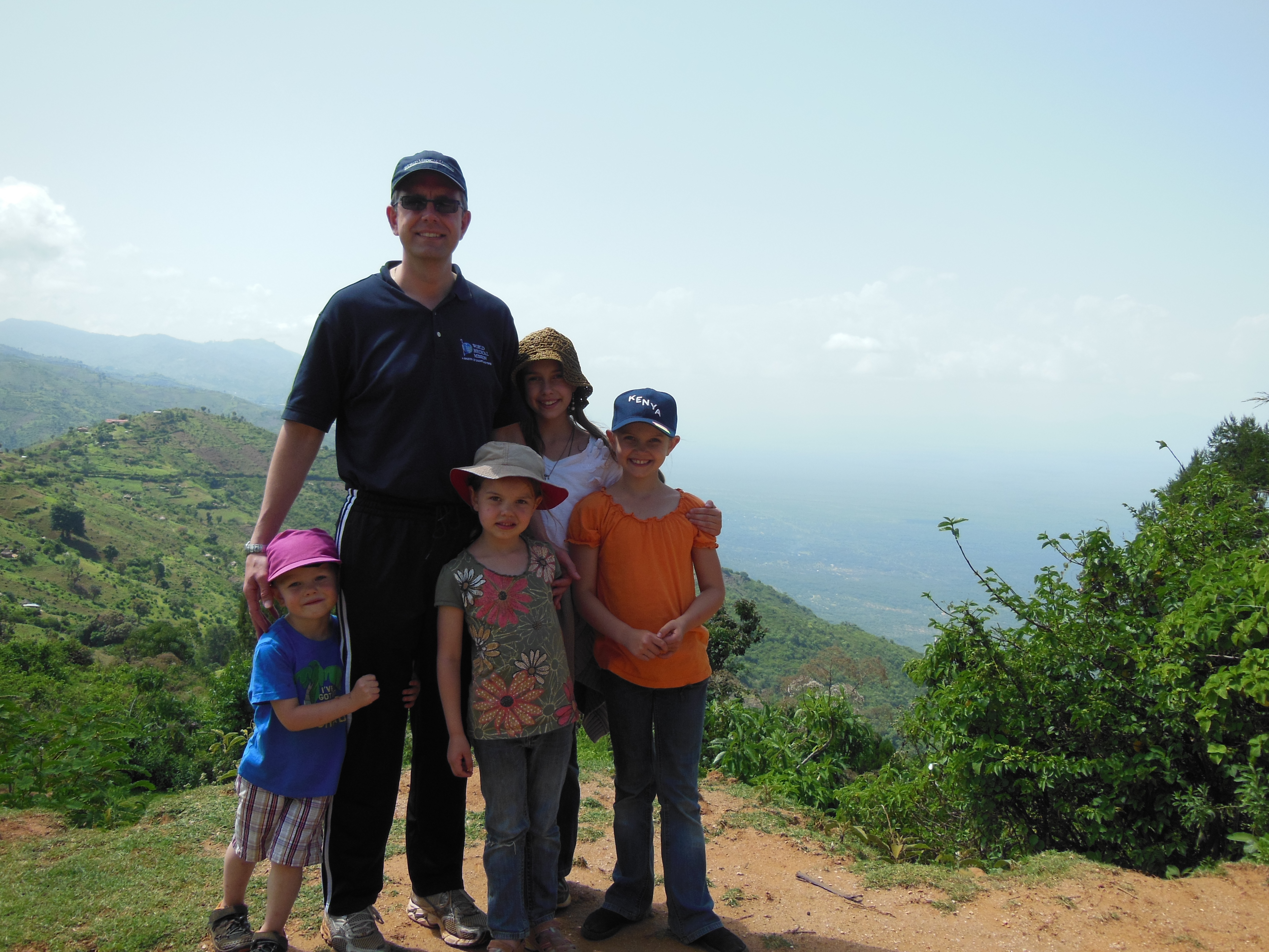 Jim and the kids at the edge of civilization in Kenya