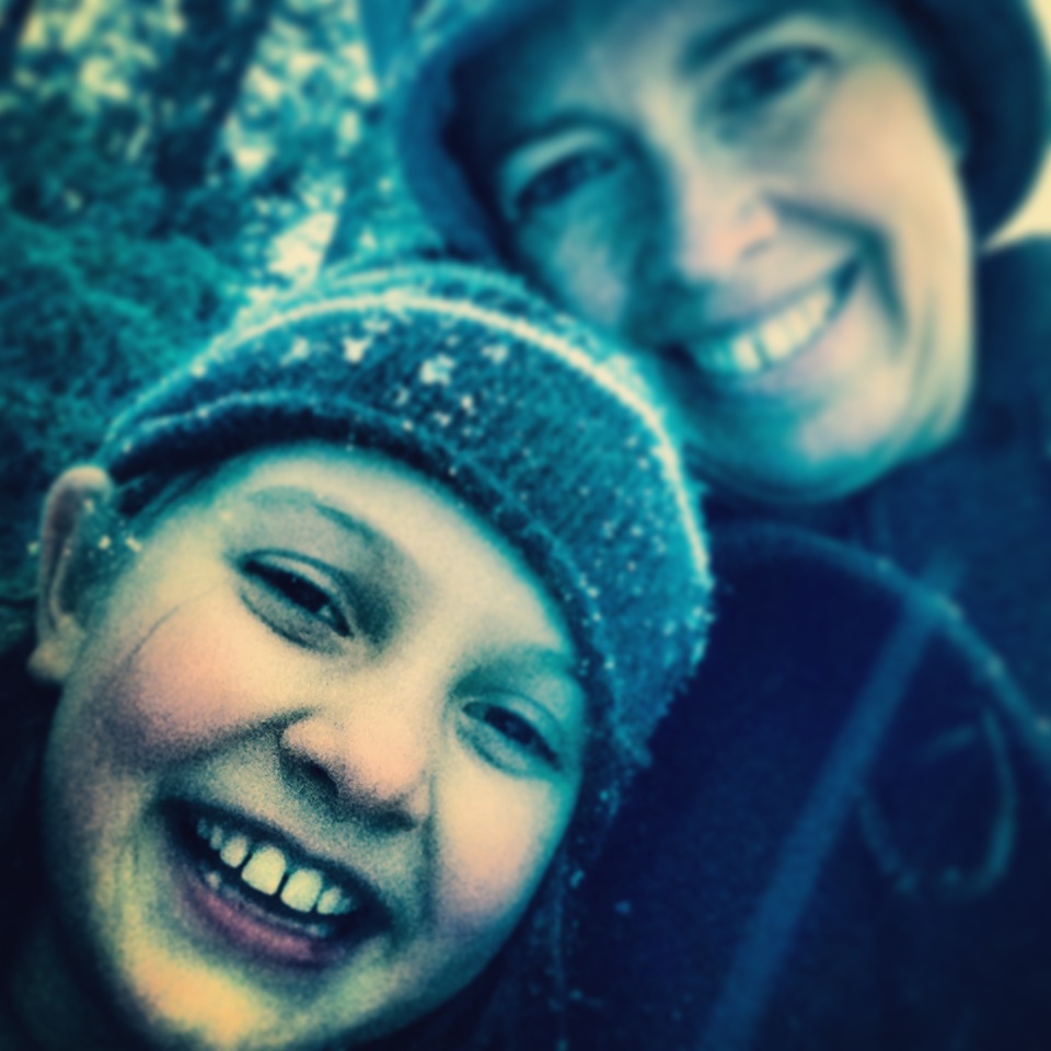 Madelyn and me snow sledding: lessons I'm learning from my homeschooled kids