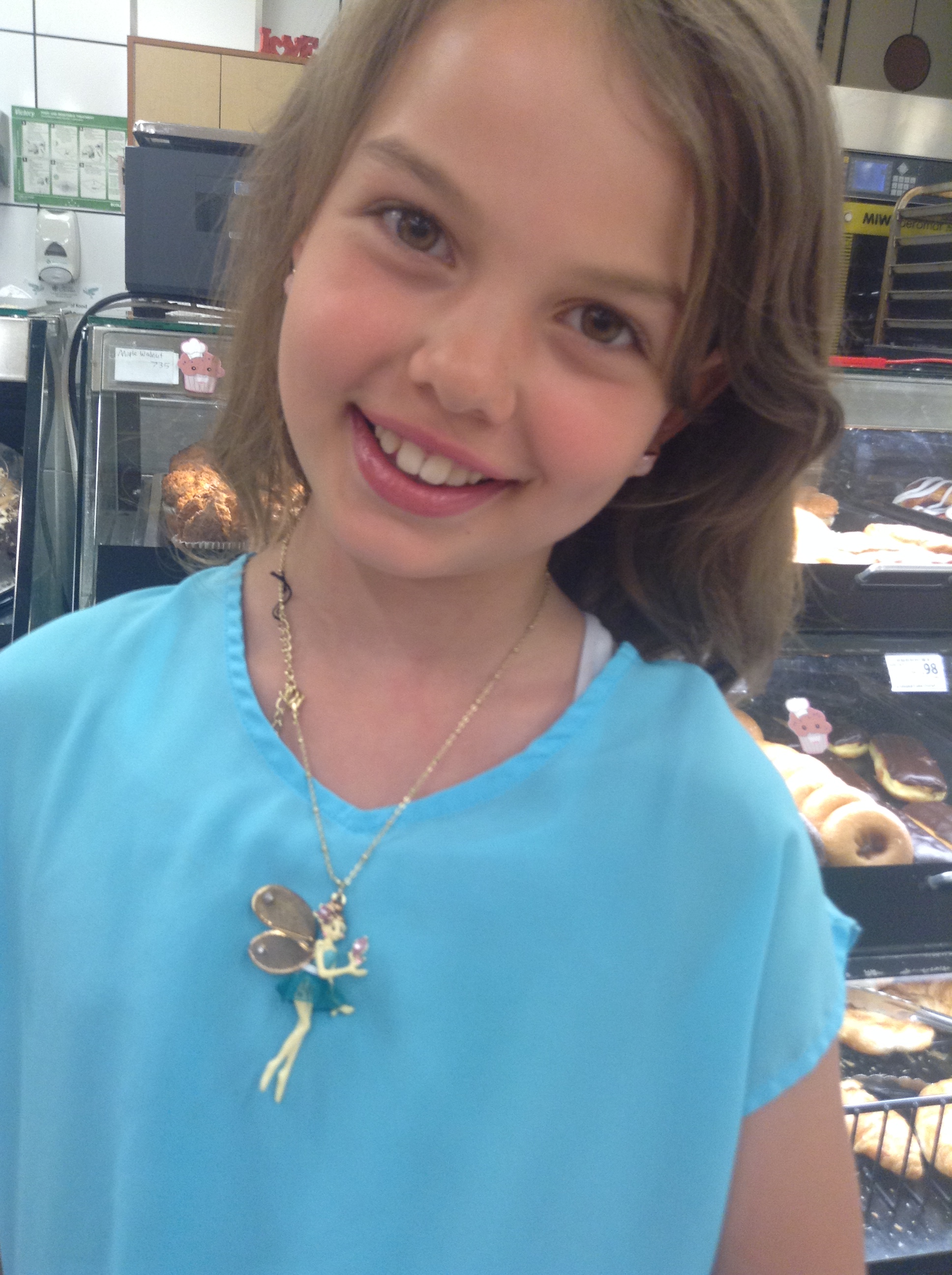 Rachel with her fairy necklace grade 5 homeschool