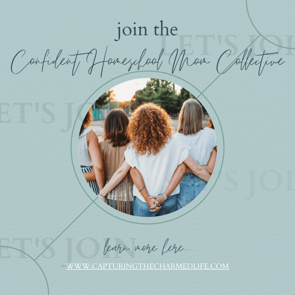 Confident Homeschool Mom Collective...a place for homeschool moms to support each other, grow together, and build confidence as she homeschool.