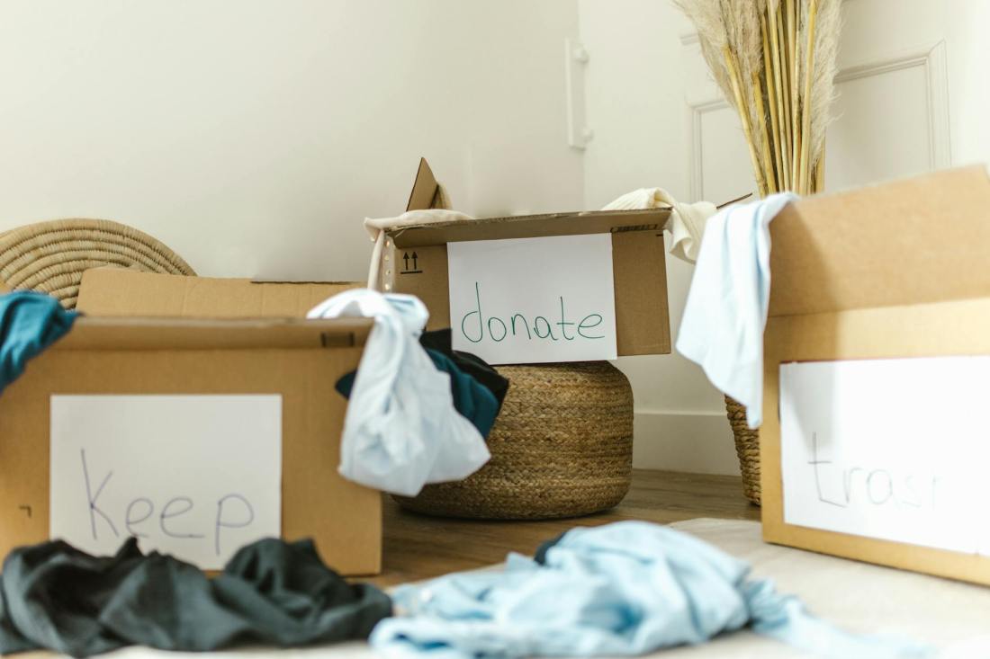 boxes on the floor