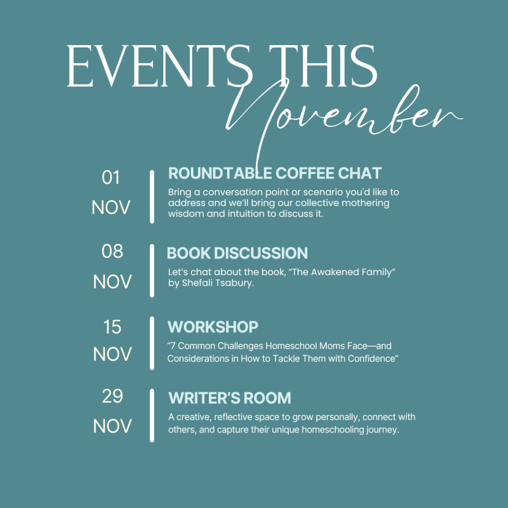 November in the Confident Homeschool Mom Collective