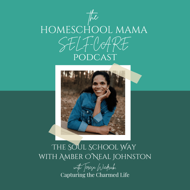 Amber O'Neal Johnston author of Soul School and A Place to Belong on the Homeschool Mama Self-Care Podcast with Teresa Wiedrick