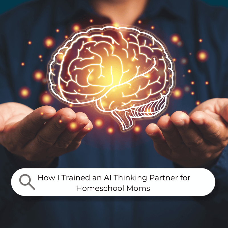 How I trained an AI thinking partner for homeschool moms to understand socialization & transform overwhelm into intentional living.