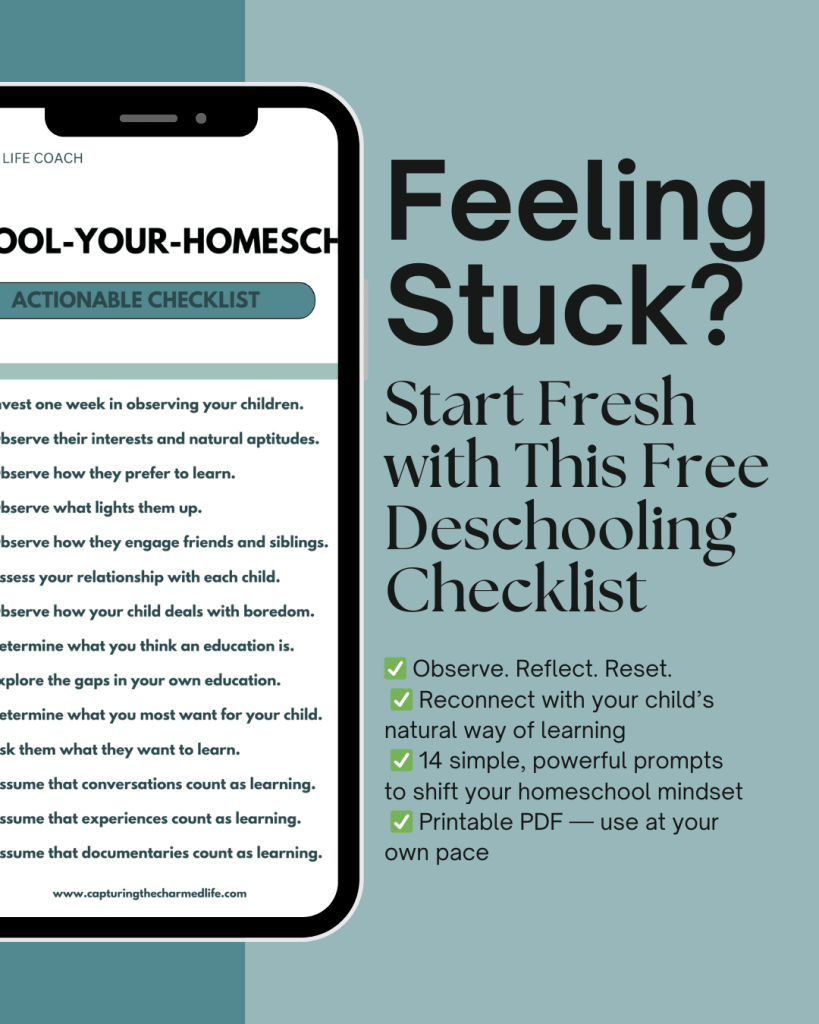 Feeling Stuck? Start free with this free Deschooling Checklist