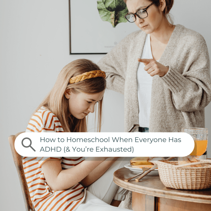 Tired homeschool mom learning to set boundaries with ADHD children