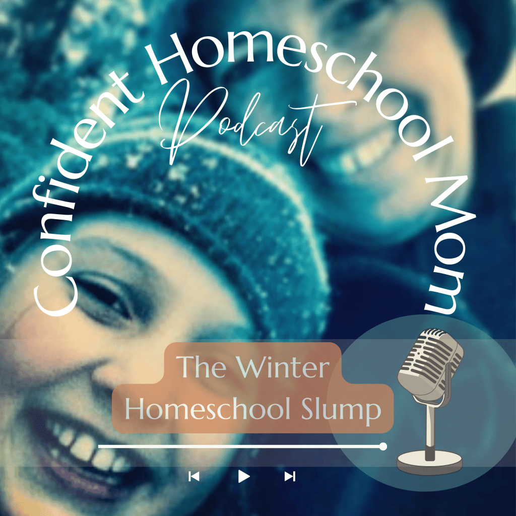 A mother and child dressed for cold weather enjoying time outside together in a winter landscape — illustrating how outdoor time helps homeschool mamas and their kids get through the winter homeschool slump.