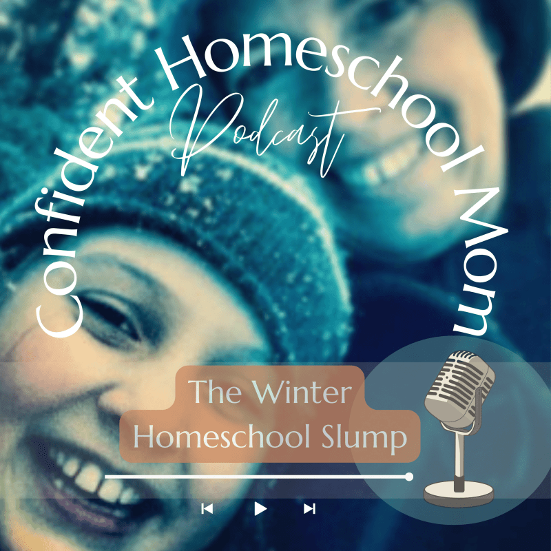 A mother and child dressed for cold weather enjoying time outside together in a winter landscape — illustrating how outdoor time helps homeschool mamas and their kids get through the winter homeschool slump