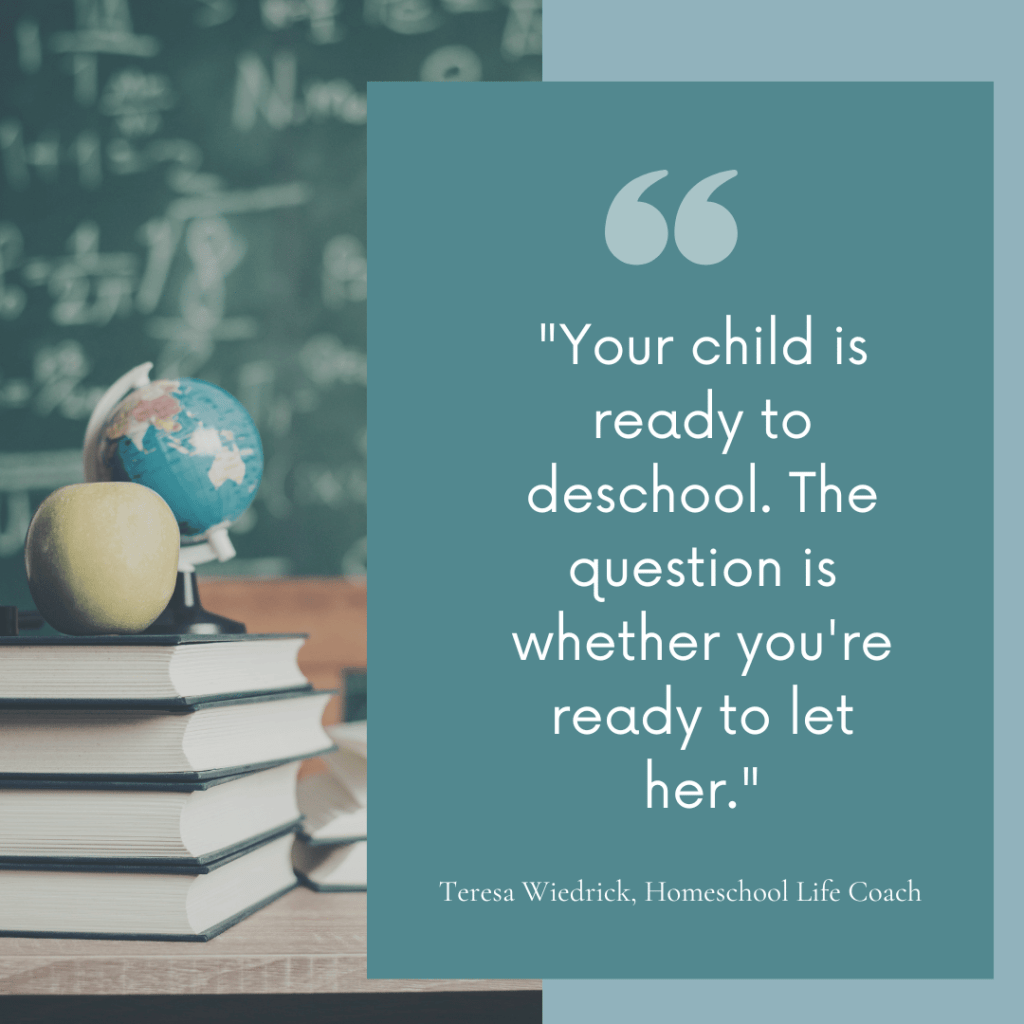 Books and a chalkboard — symbols of the schooled mindset homeschool moms carry home without realizing it, making it harder to recognize the signs their child needs to deschool.
