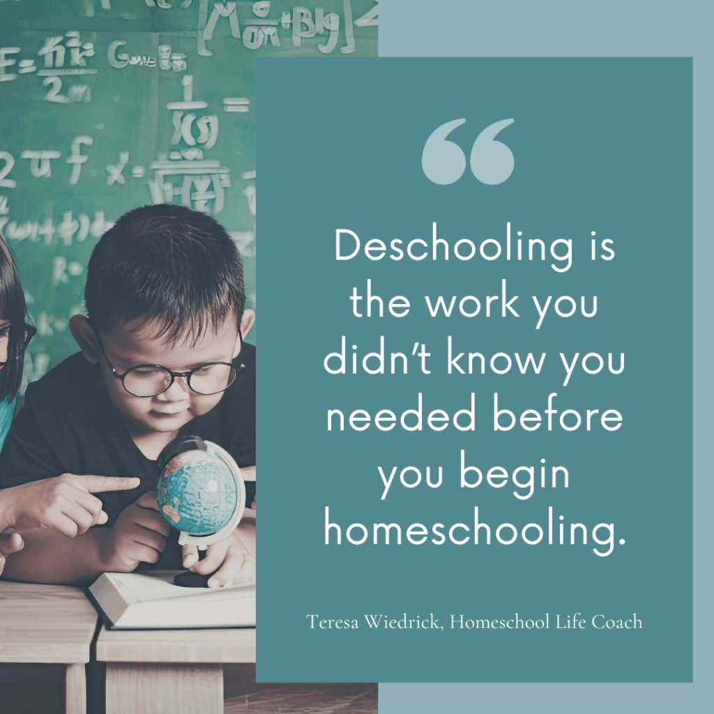 (children with globe, "Deschooling is the work you didn't know you needed")
deschooling mistakes first year homeschool - deschooling is the work you didn't know you needed before you begin homeschooling - Teresa Wiedrick